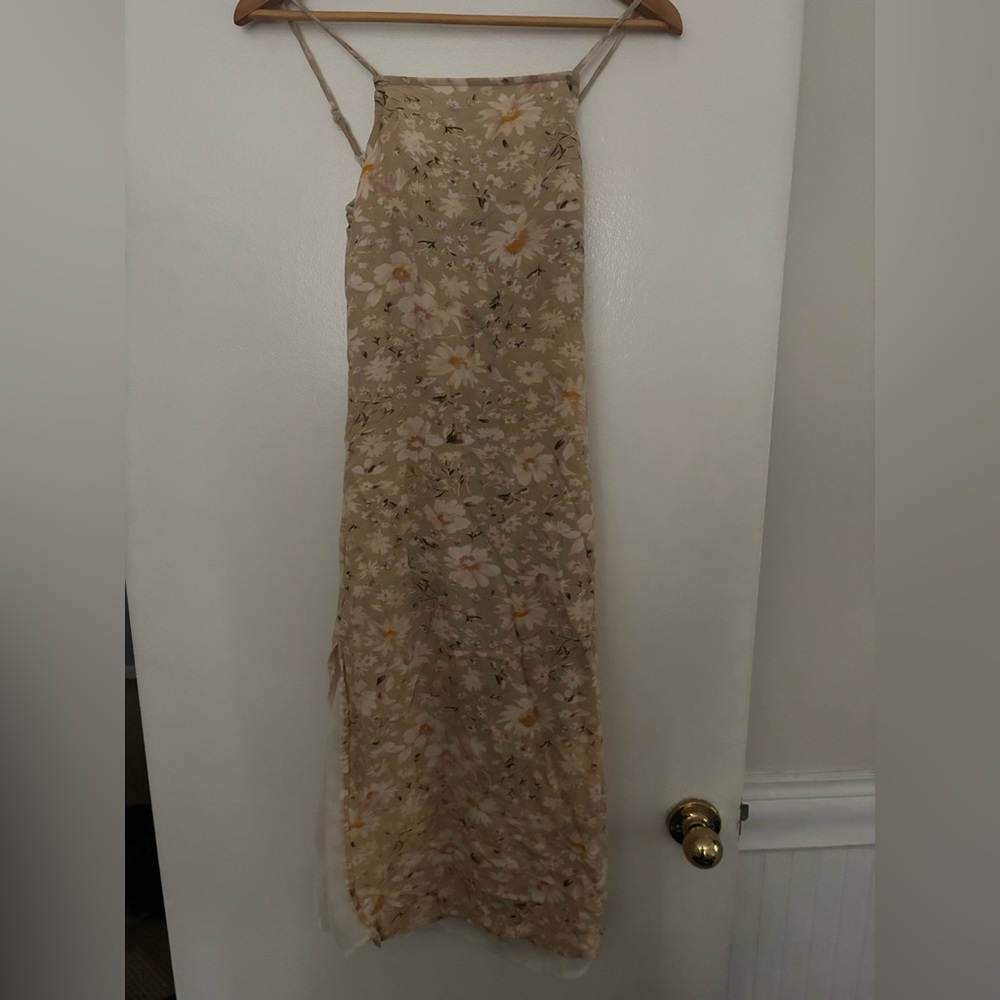 American Eagle Outfitters Cream Floral Slip Dress